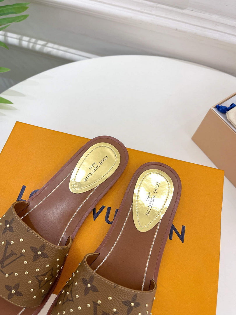 LV 1AAC3Y Louis Vuitton Lock It Flat Mules L99038