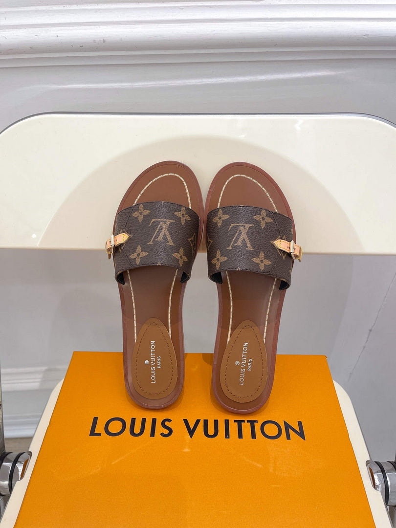 LV 1AAC3Y Louis Vuitton Lock It Flat Mules L99039