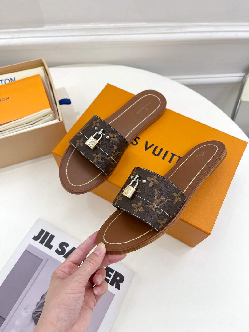 LV 1AAC3Y Louis Vuitton Lock It Flat Mules L99043