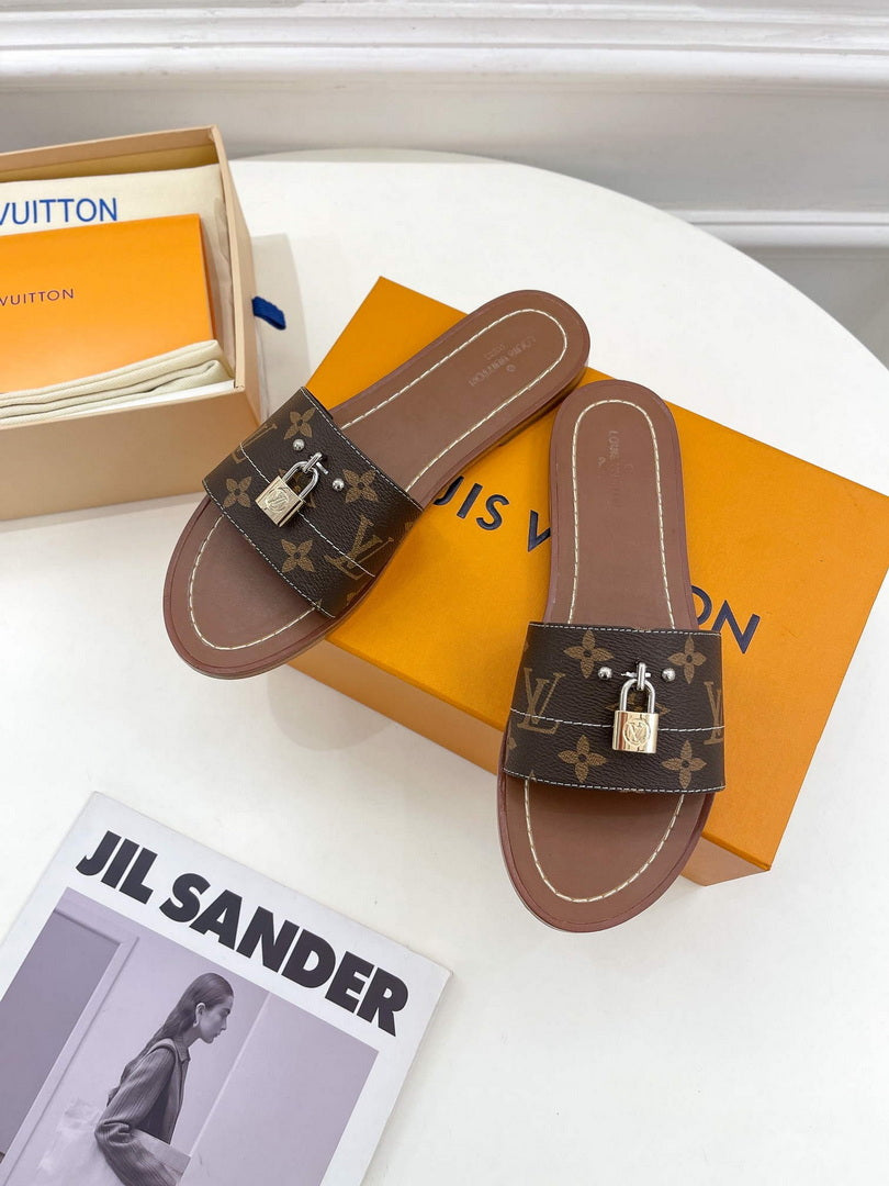 LV 1AAC3Y Louis Vuitton Lock It Flat Mules L99043