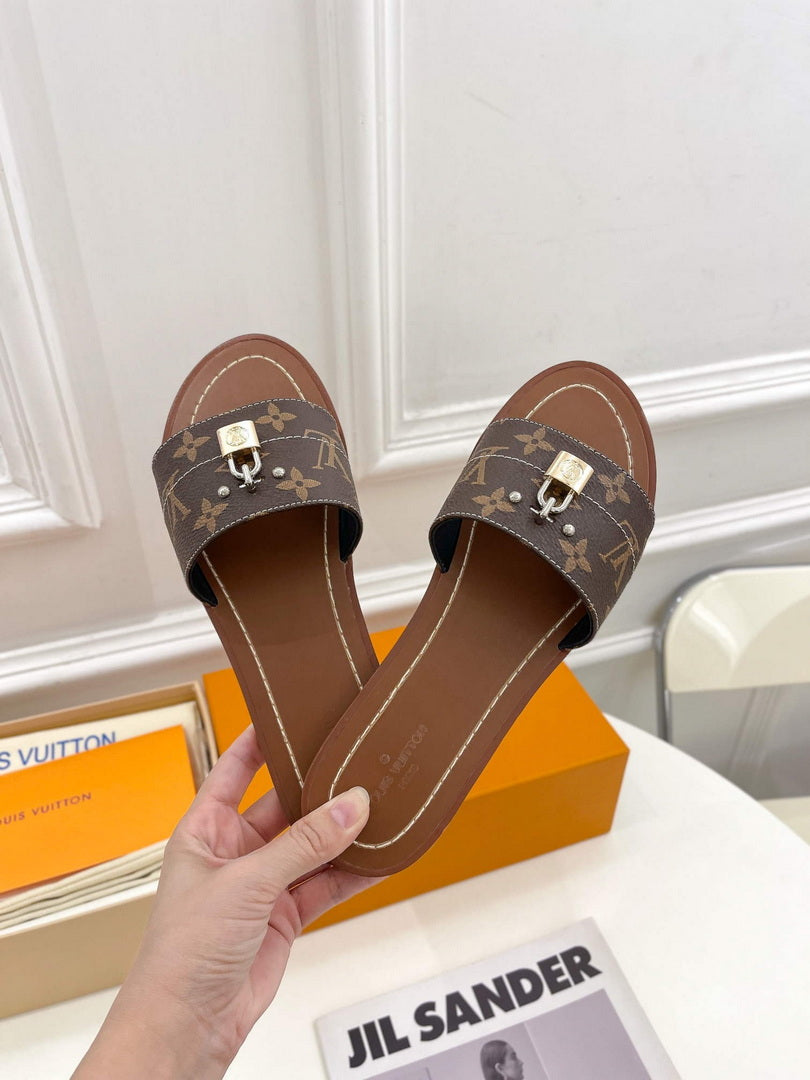 LV 1AAC3Y Louis Vuitton Lock It Flat Mules L99043