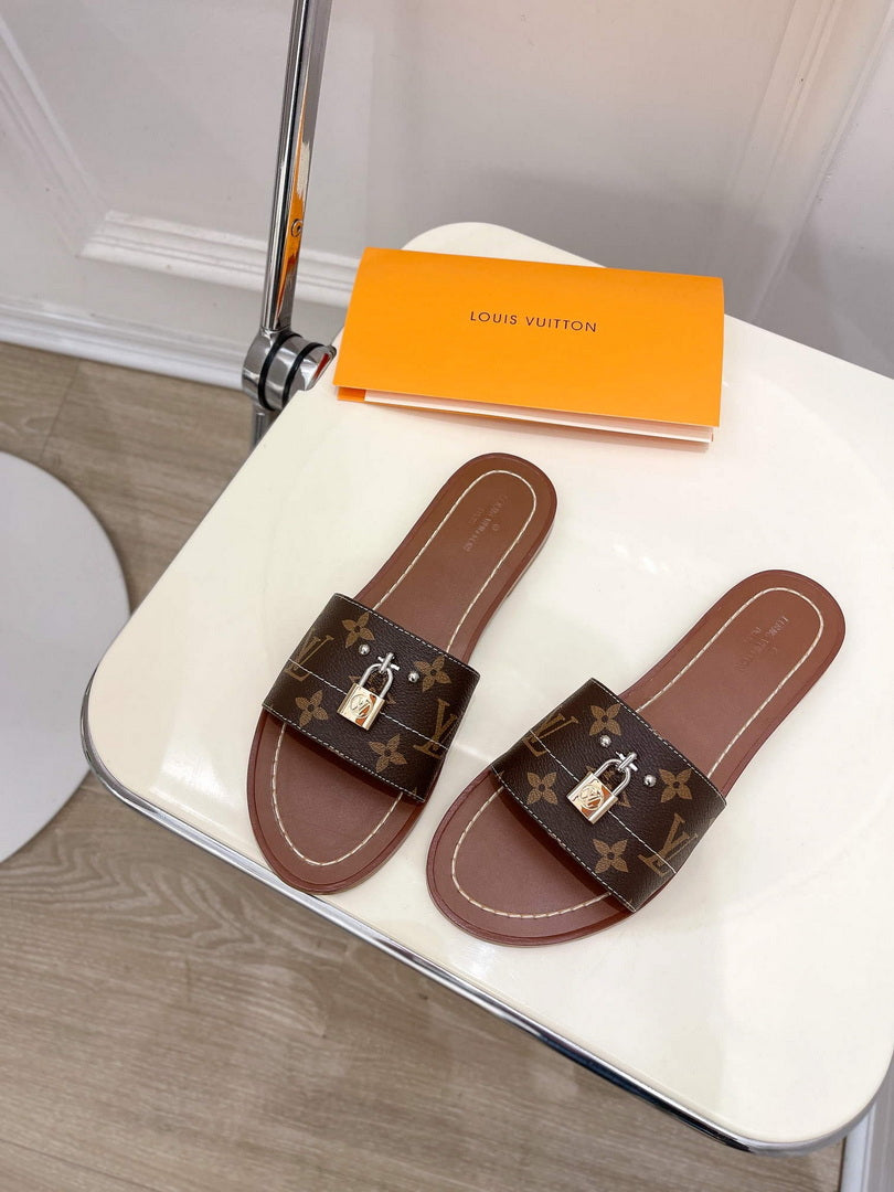 LV 1AAC3Y Louis Vuitton Lock It Flat Mules L99043