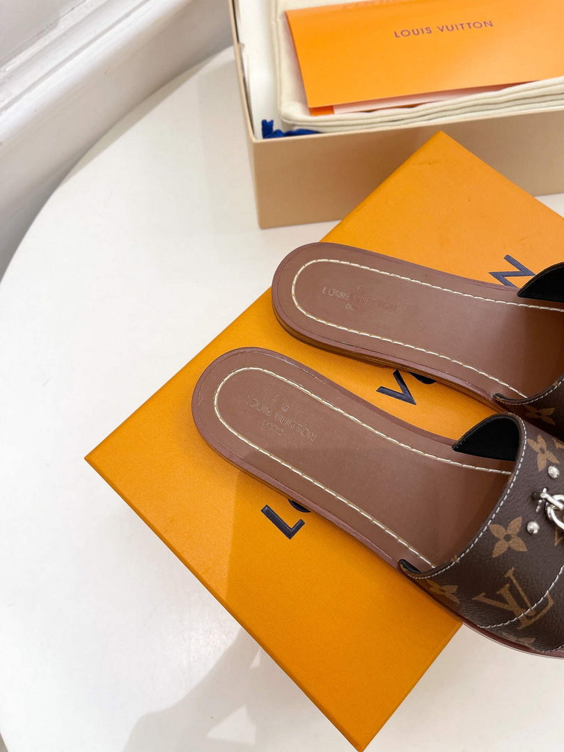 LV 1AAC3Y Louis Vuitton Lock It Flat Mules L99043