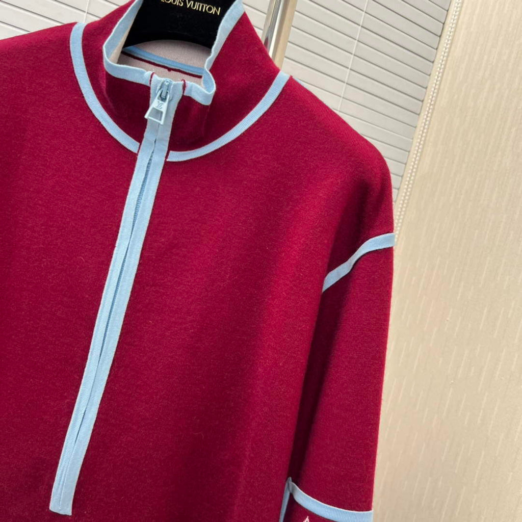LV 1AAKJX Louis Vuitton Women's Fashion Clothing Graphic Trim Pullover L55738