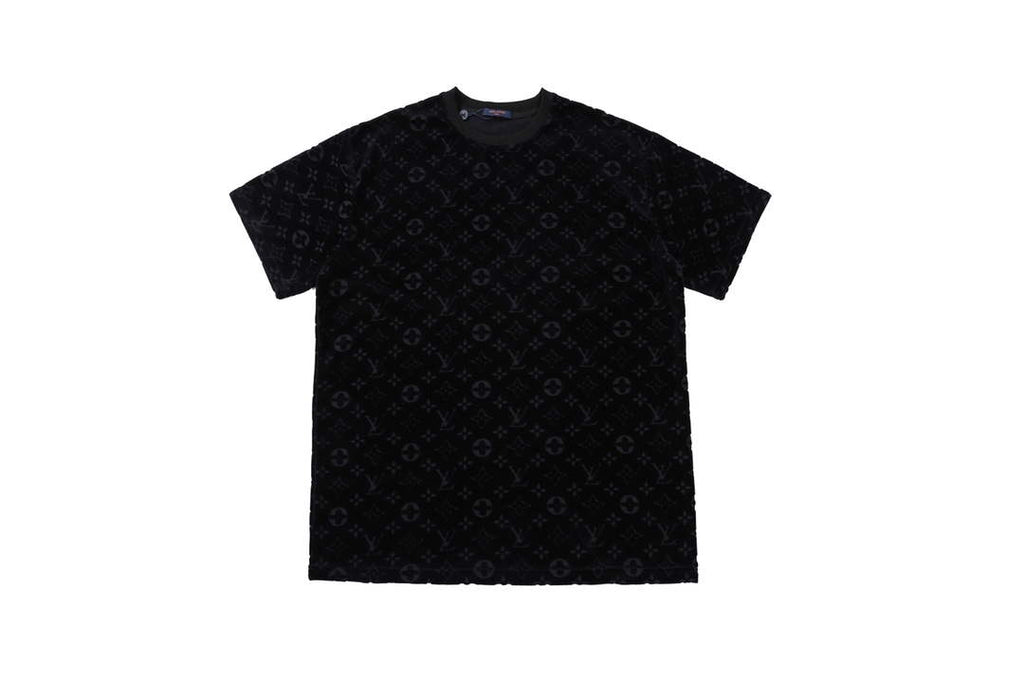 LV 1AAU5B Louis Vuitton Explosive style velvet Men Women's T-shirt L56221