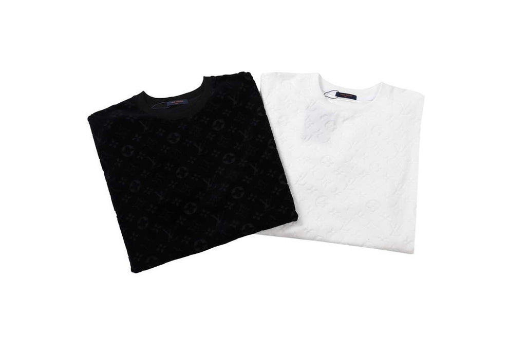 LV 1AAU5B Louis Vuitton Explosive style velvet Men Women's T-shirt L56222