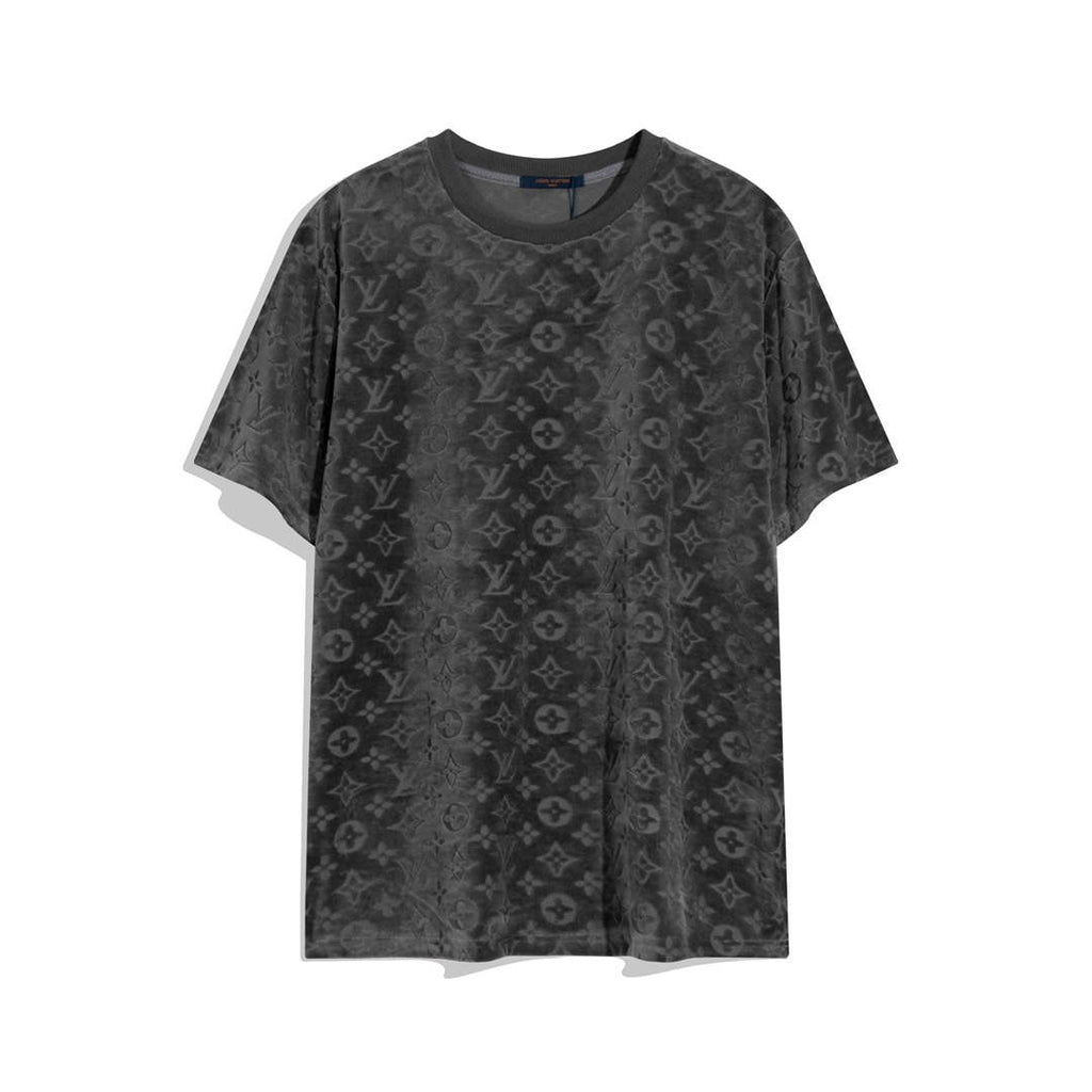 LV 1AAU5B Louis Vuitton Explosive style velvet Men Women's T-shirt L56223
