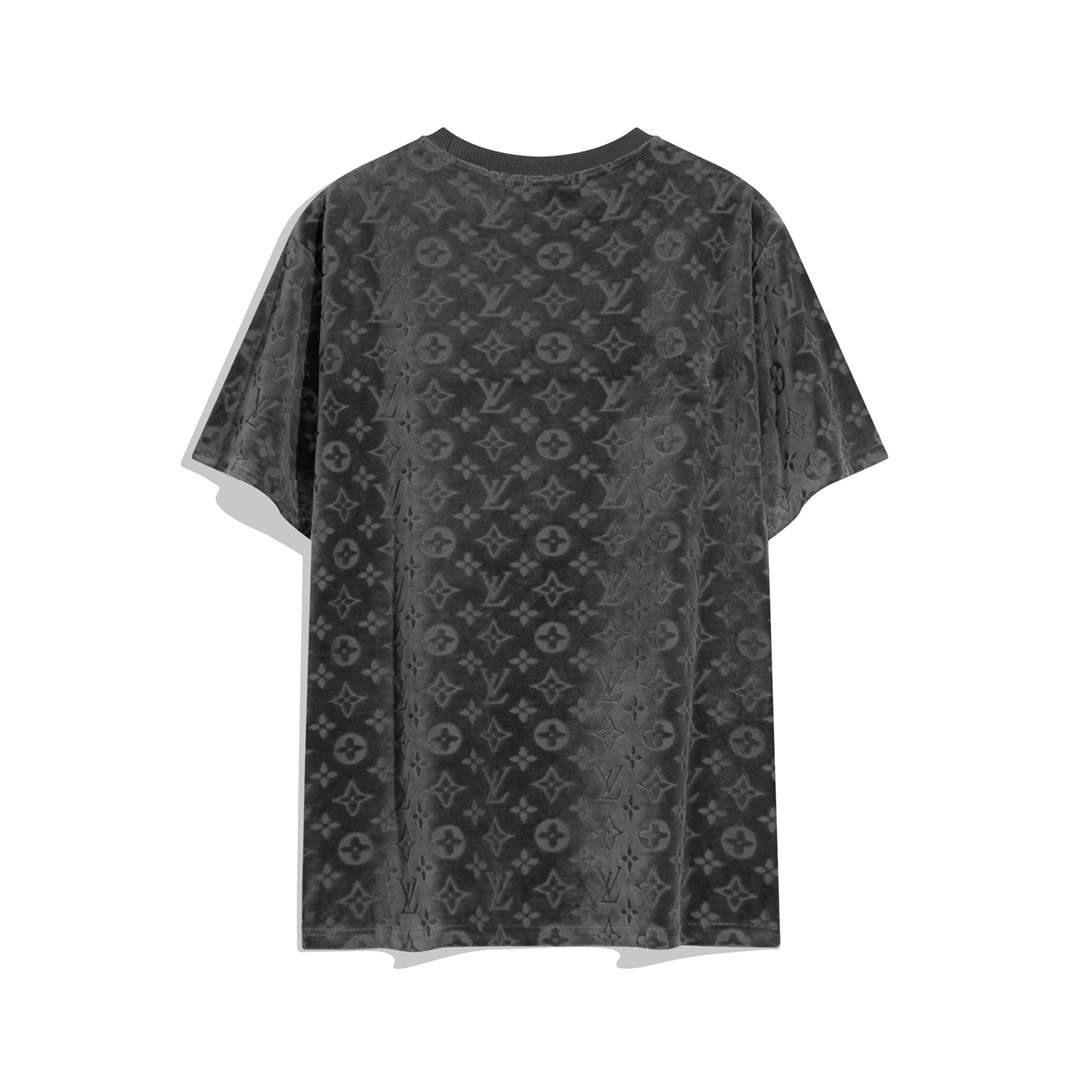 LV 1AAU5B Louis Vuitton Explosive style velvet Men Women's T-shirt L56223