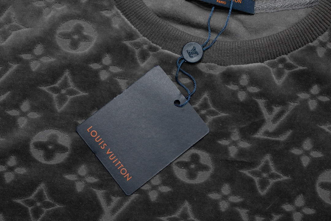 LV 1AAU5B Louis Vuitton Explosive style velvet Men Women's T-shirt L56223