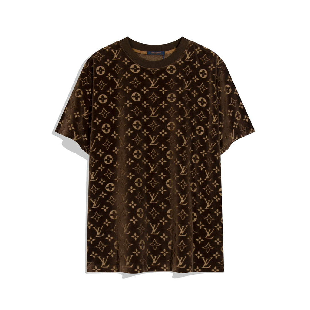 LV 1AAU5B Louis Vuitton Explosive style velvet Men Women's T-shirt L56224