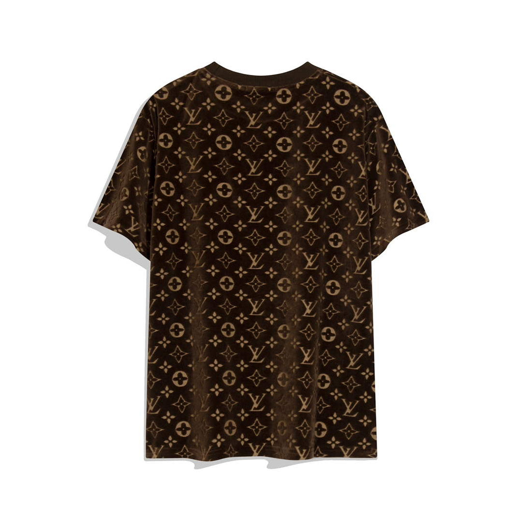 LV 1AAU5B Louis Vuitton Explosive style velvet Men Women's T-shirt L56224