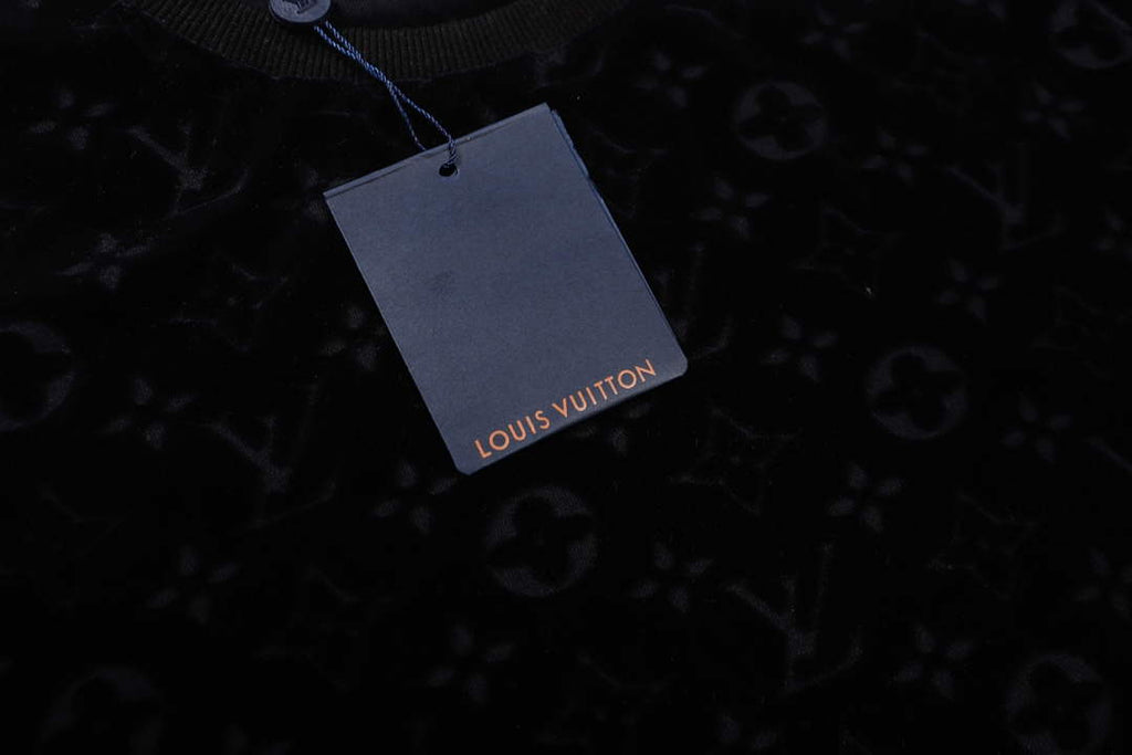 LV 1AAU5B Louis Vuitton Explosive style velvet Men Women's T-shirt L56221
