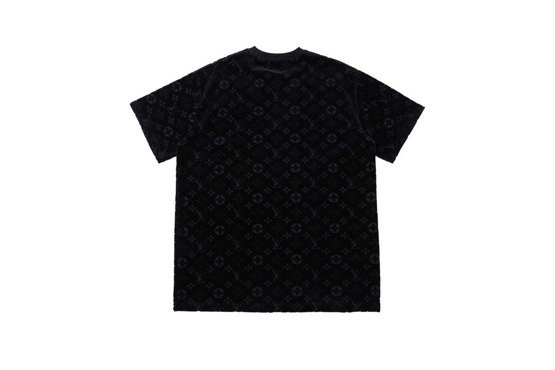 LV 1AAU5B Louis Vuitton Explosive style velvet Men Women's T-shirt L56221