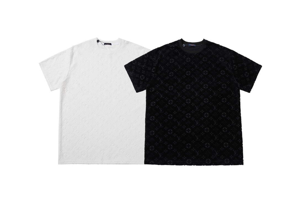 LV 1AAU5B Louis Vuitton Explosive style velvet Men Women's T-shirt L56221