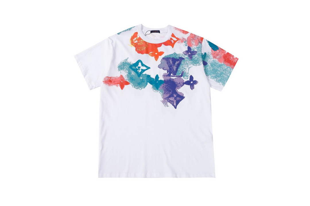 LV 1AAU5B Louis Vuitton Print Cotton Jersey Men Women's T-shirt L56201