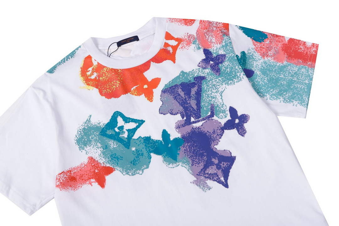 LV 1AAU5B Louis Vuitton Print Cotton Jersey Men Women's T-shirt L56201