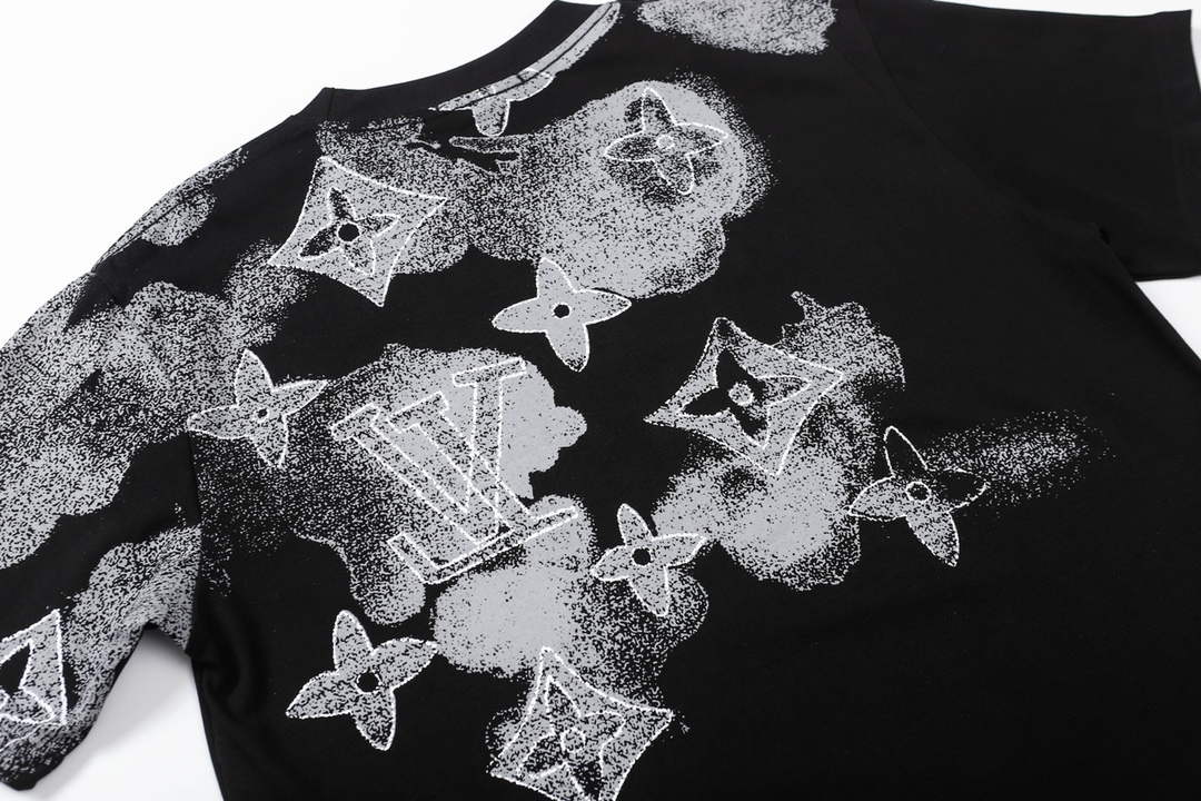 LV 1AAU5B Louis Vuitton Print Cotton Jersey Men Women's T-shirt L56200