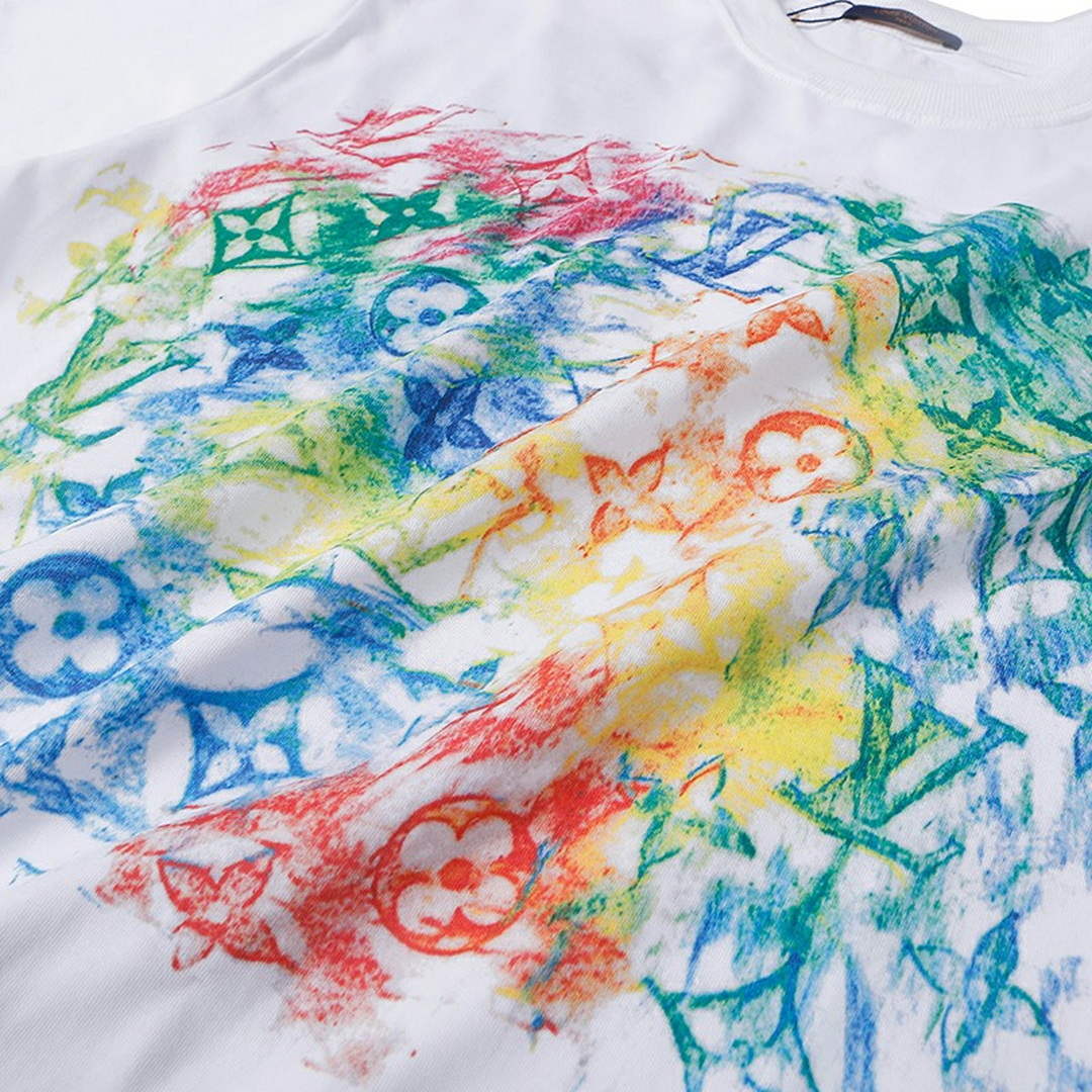 LV 1AAU5B Louis Vuitton Print Cotton Jersey Men Women's T-shirt L56204