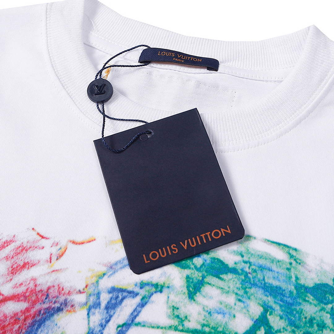 LV 1AAU5B Louis Vuitton Print Cotton Jersey Men Women's T-shirt L56204