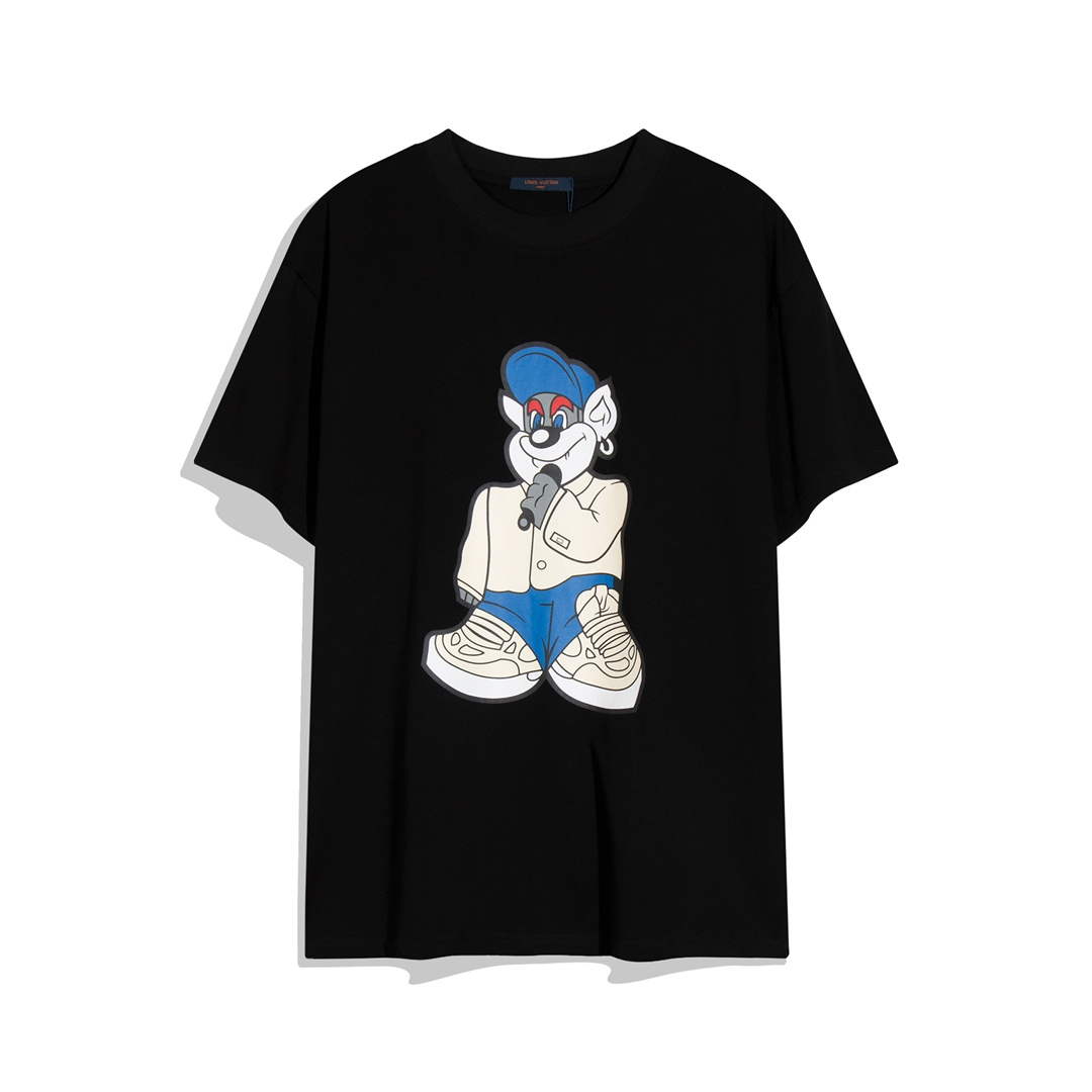LV 1AAU5B Louis Vuitton Print Cotton Jersey Men Women's T-shirt L56208