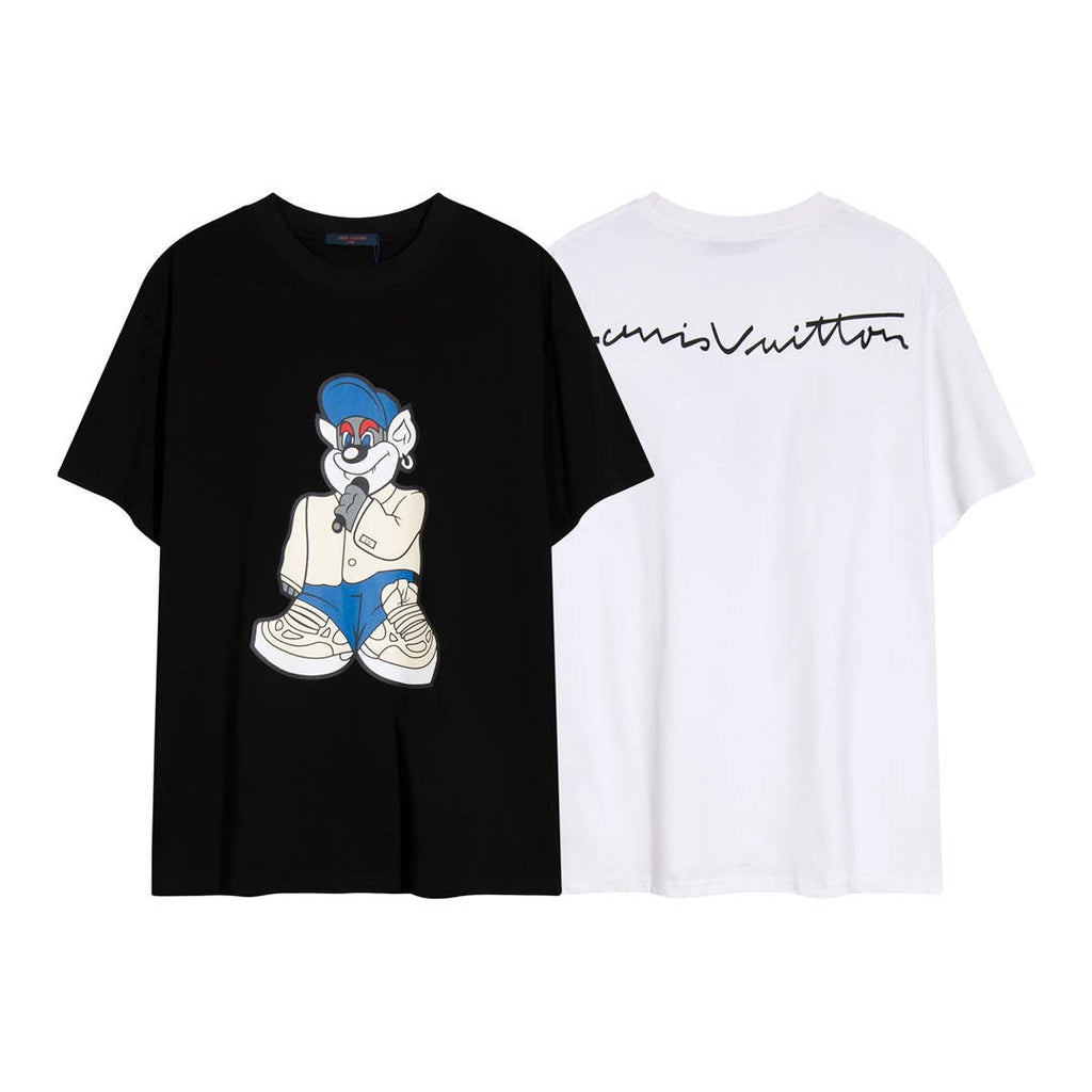 LV 1AAU5B Louis Vuitton Print Cotton Jersey Men Women's T-shirt L56208