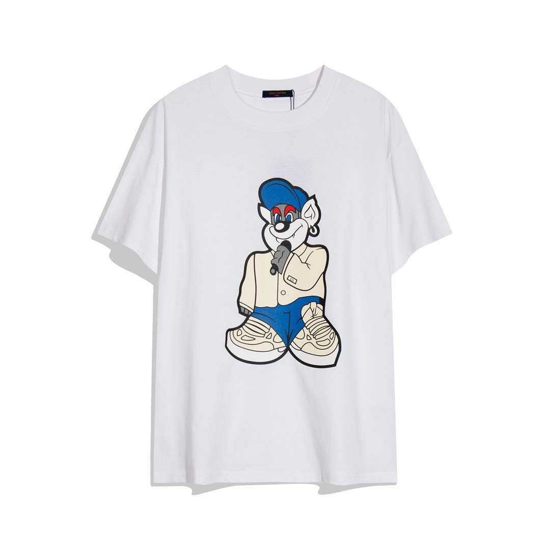 LV 1AAU5B Louis Vuitton Print Cotton Jersey Men Women's T-shirt L56209
