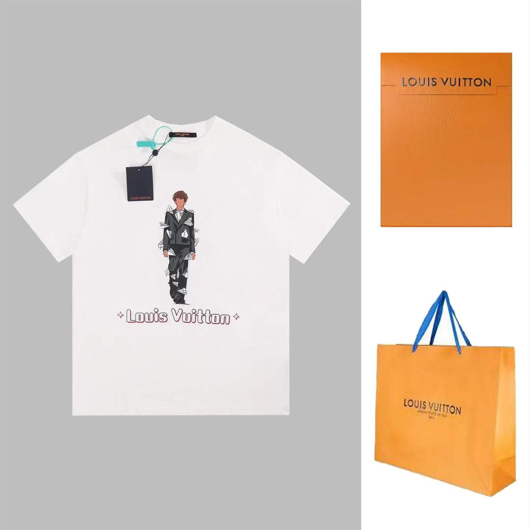 LV 1AAU5D Men's Women's LV Frequency Graphic T-Shirt L66462