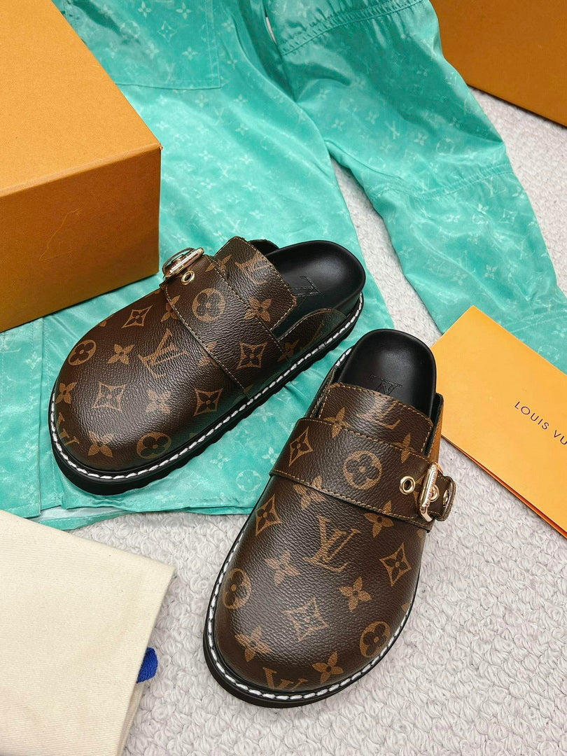 LV 1AAW6Q Louis Vuitton LV Cosy Flat Comfort Clogs L99023