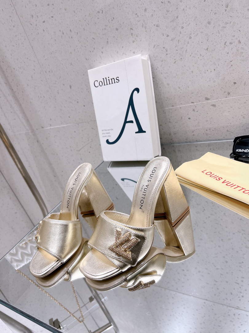 LV 1AB1JL Louis Vuitton Women's Shake Mules heel 9.5cm L68254