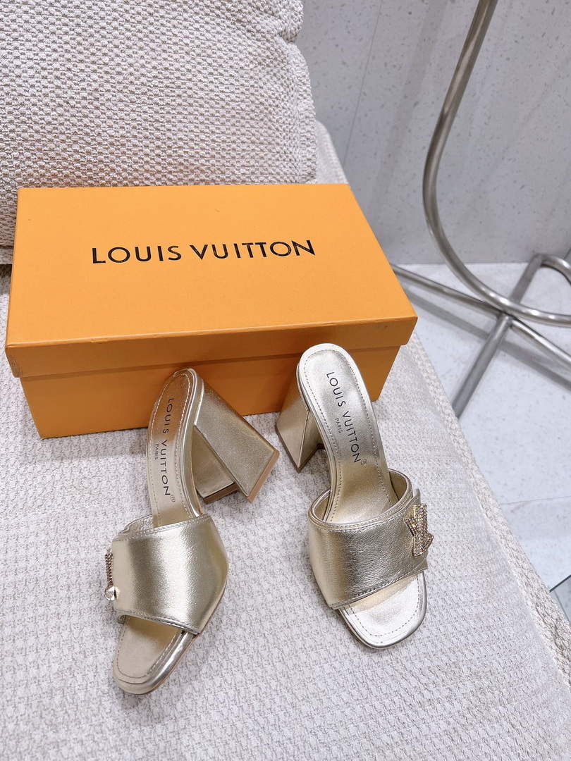 LV 1AB1JL Louis Vuitton Women's Shake Mules heel 9.5cm L68254