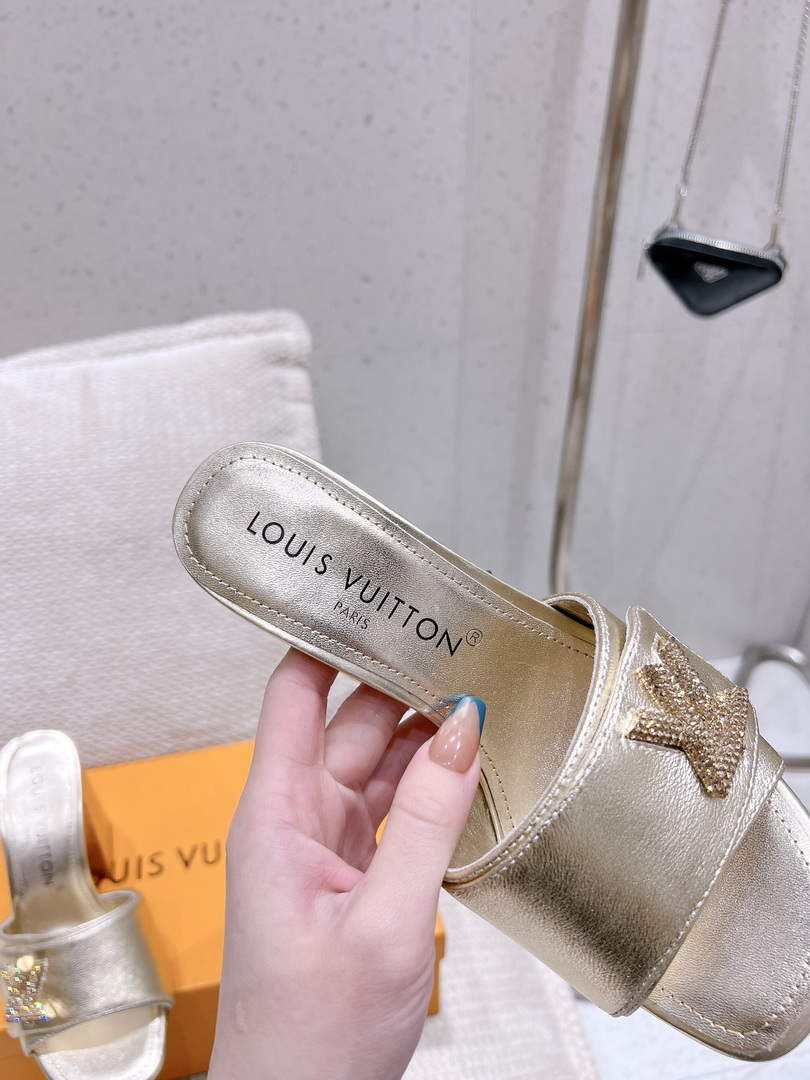 LV 1AB1JL Louis Vuitton Women's Shake Mules heel 9.5cm L68254