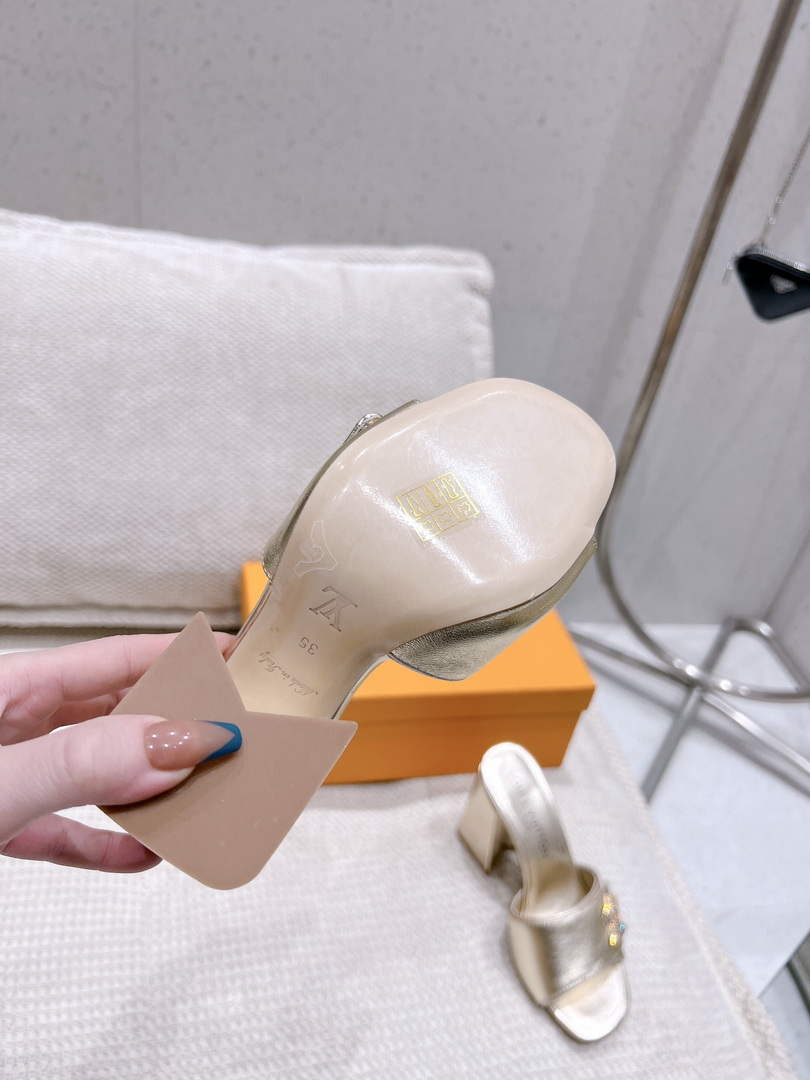 LV 1AB1JL Louis Vuitton Women's Shake Mules heel 9.5cm L68254