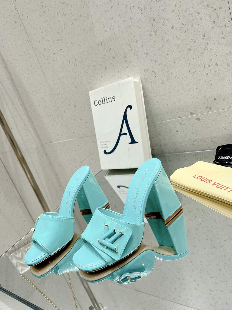 LV 1AB1JL Louis Vuitton Women's Shake Mules heel 9.5cm L68255