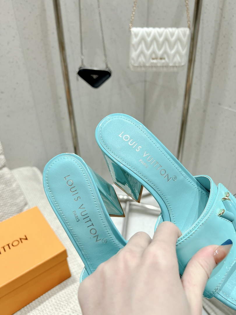 LV 1AB1JL Louis Vuitton Women's Shake Mules heel 9.5cm L68255