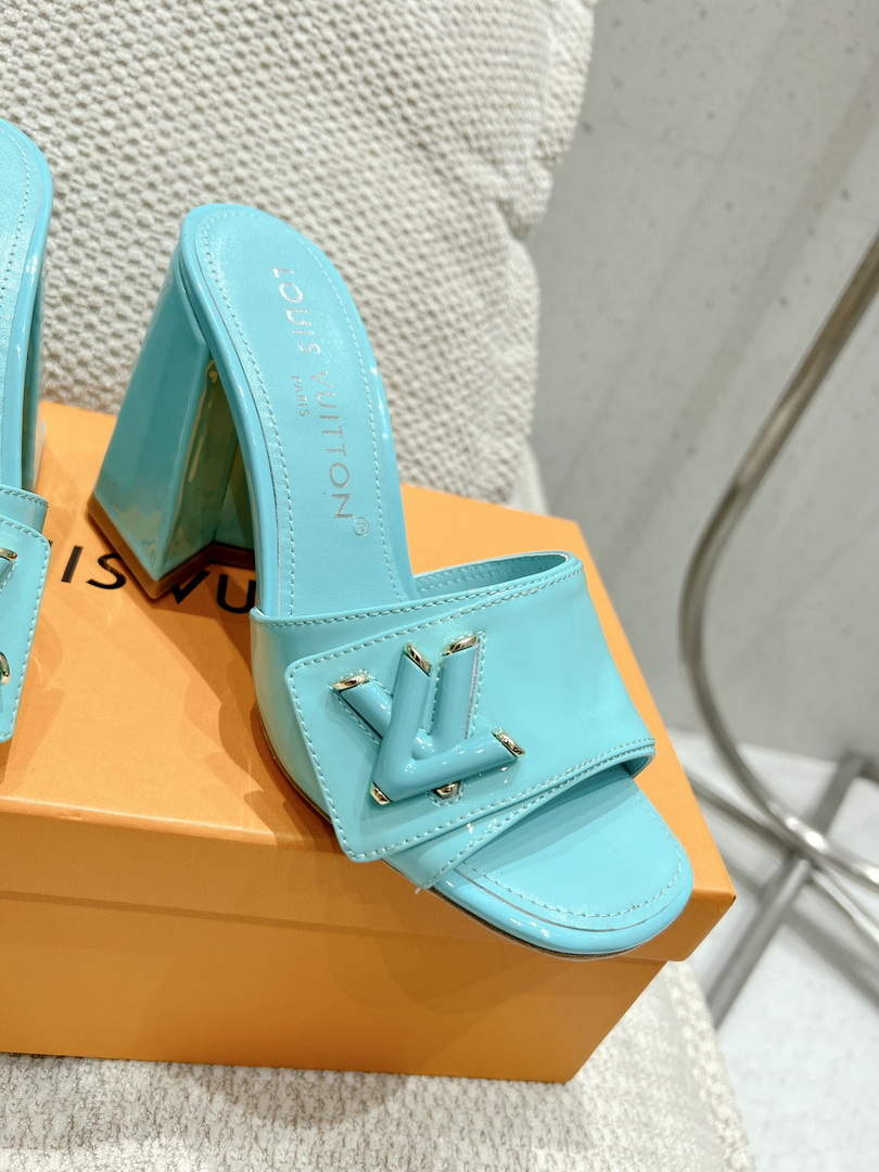 LV 1AB1JL Louis Vuitton Women's Shake Mules heel 9.5cm L68255
