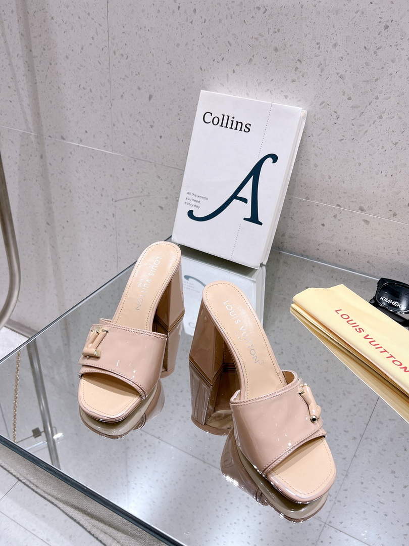 LV 1AB1JL Louis Vuitton Women's Shake Mules heel 9.5cm L68256