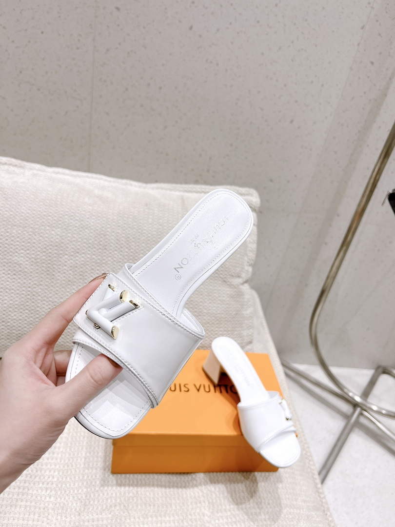 LV 1AB2OR Louis Vuitton Women's Shake Mules heel 5.5cm L68266