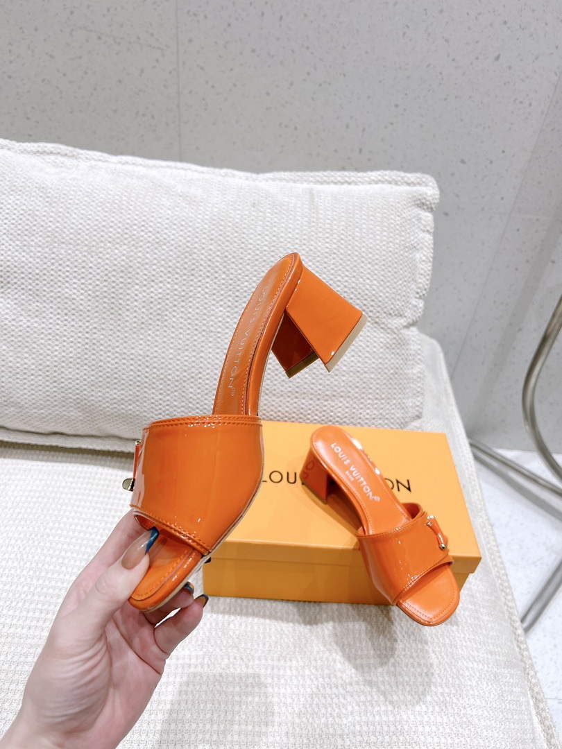 LV 1AB2OR Louis Vuitton Women's Shake Mules heel 5.5cm L68267