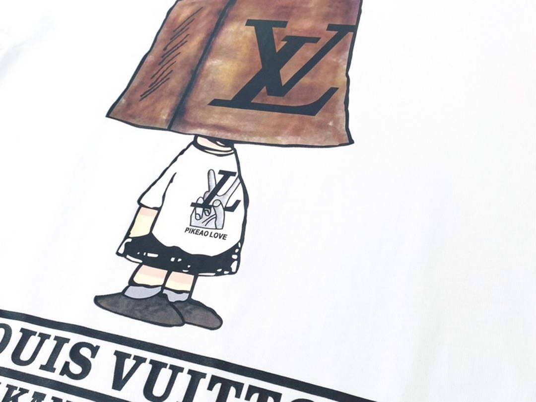 LV 1AB4UM Louis Vuitton Print Cotton Jersey  Men Women's T-shirt L56230