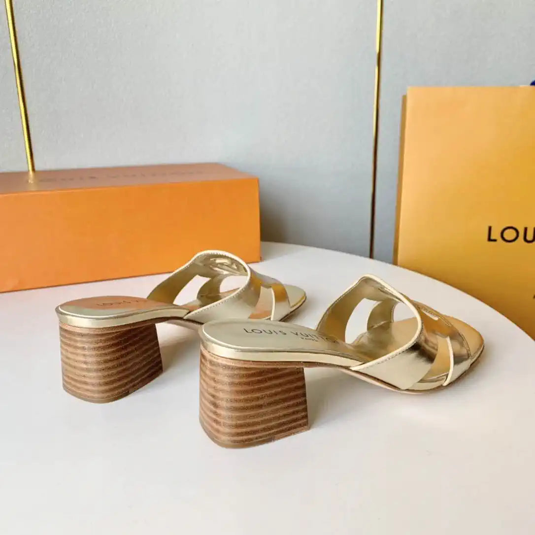 LV 1ABP20 Louis Vuitton LV Isola Slippers Flat Mules L66452 Heel 4.5cm