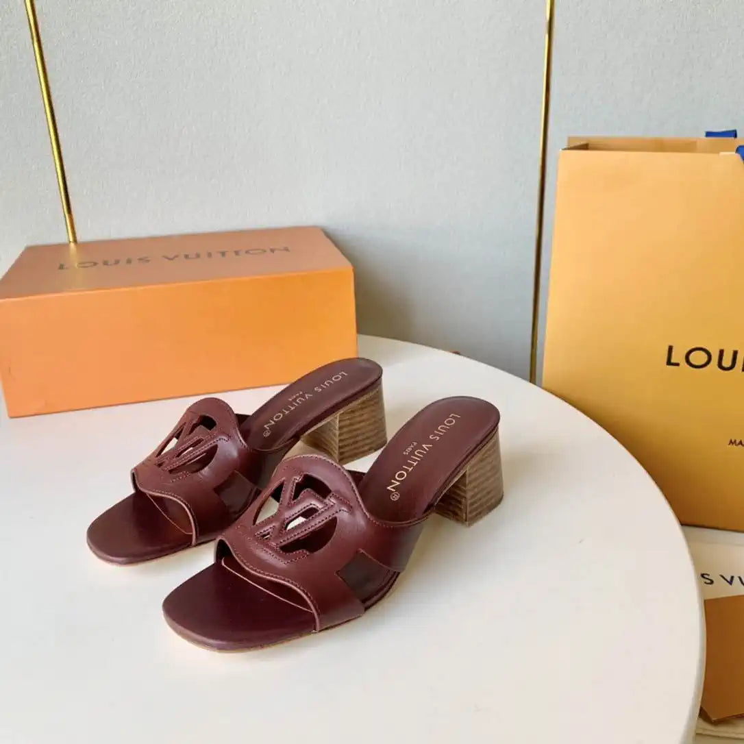 LV 1ABP20 Louis Vuitton LV Isola Slippers Flat Mules L66452 Heel 4.5cm