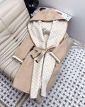 LV 1AC4EB Louis Vuitton Reversible Signature Hooded Wrap Coat L35821