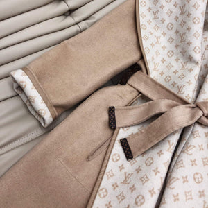 LV 1AC4EB Louis Vuitton Reversible Signature Hooded Wrap Coat L35821 - S - View 3