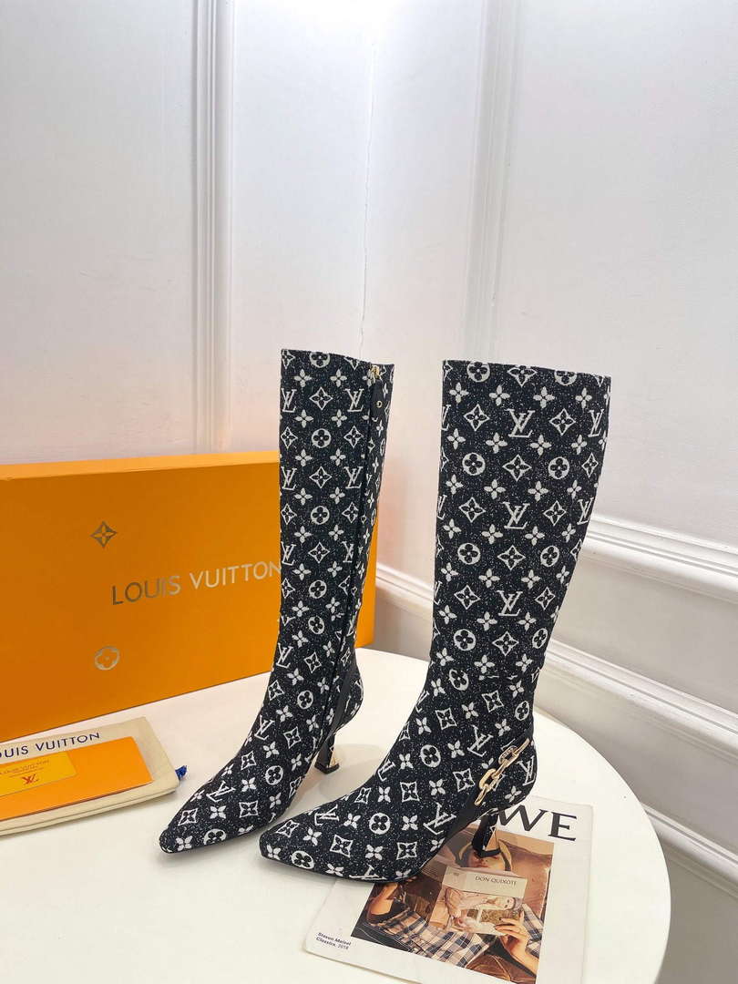 LV 1ACAKQ Louis Vuitton Women's Shoes Sparkle High Boots L75210 - 35 - View 1