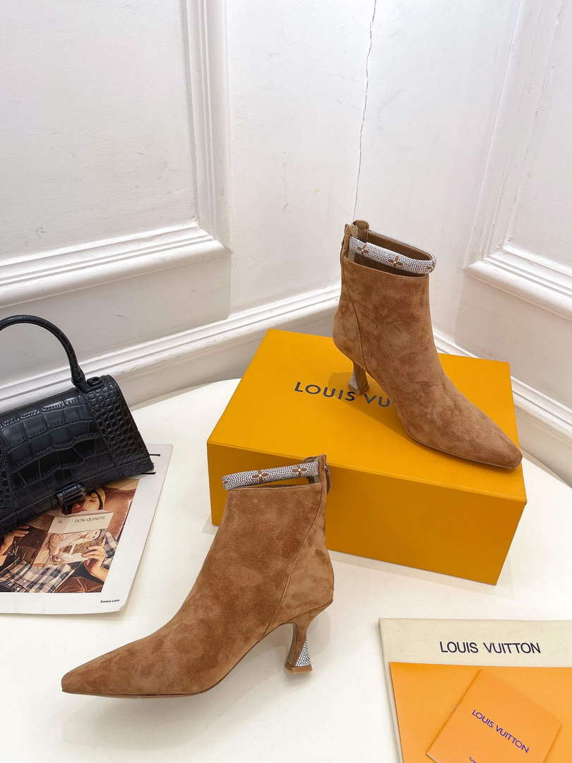 LV 1ACAKQ Louis Vuitton Women's Sparkle Ankle Boot Heel 65mm L75230