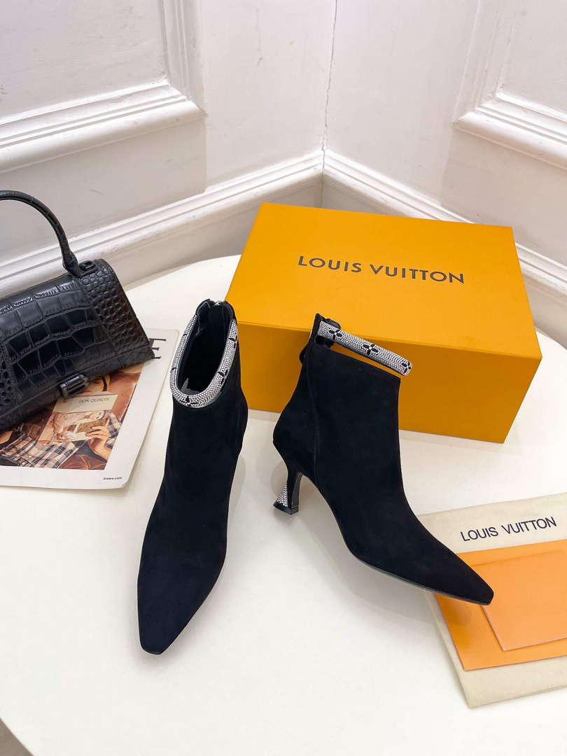 LV 1ACAKQ Louis Vuitton Women's Sparkle Ankle Boot Heel 65mm L75231