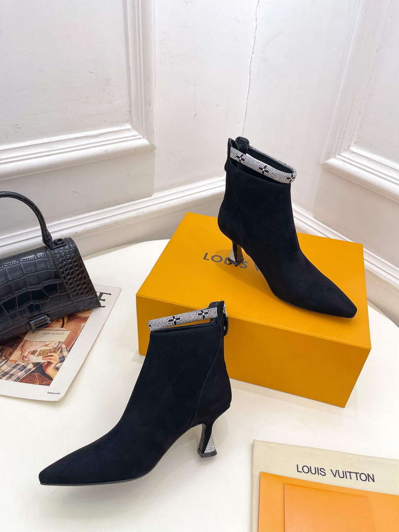 LV 1ACAKQ Louis Vuitton Women's Sparkle Ankle Boot Heel 65mm L75231