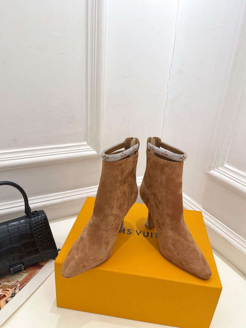 LV 1ACAKQ Louis Vuitton Women's Sparkle Ankle Boot Heel 95mm L75227