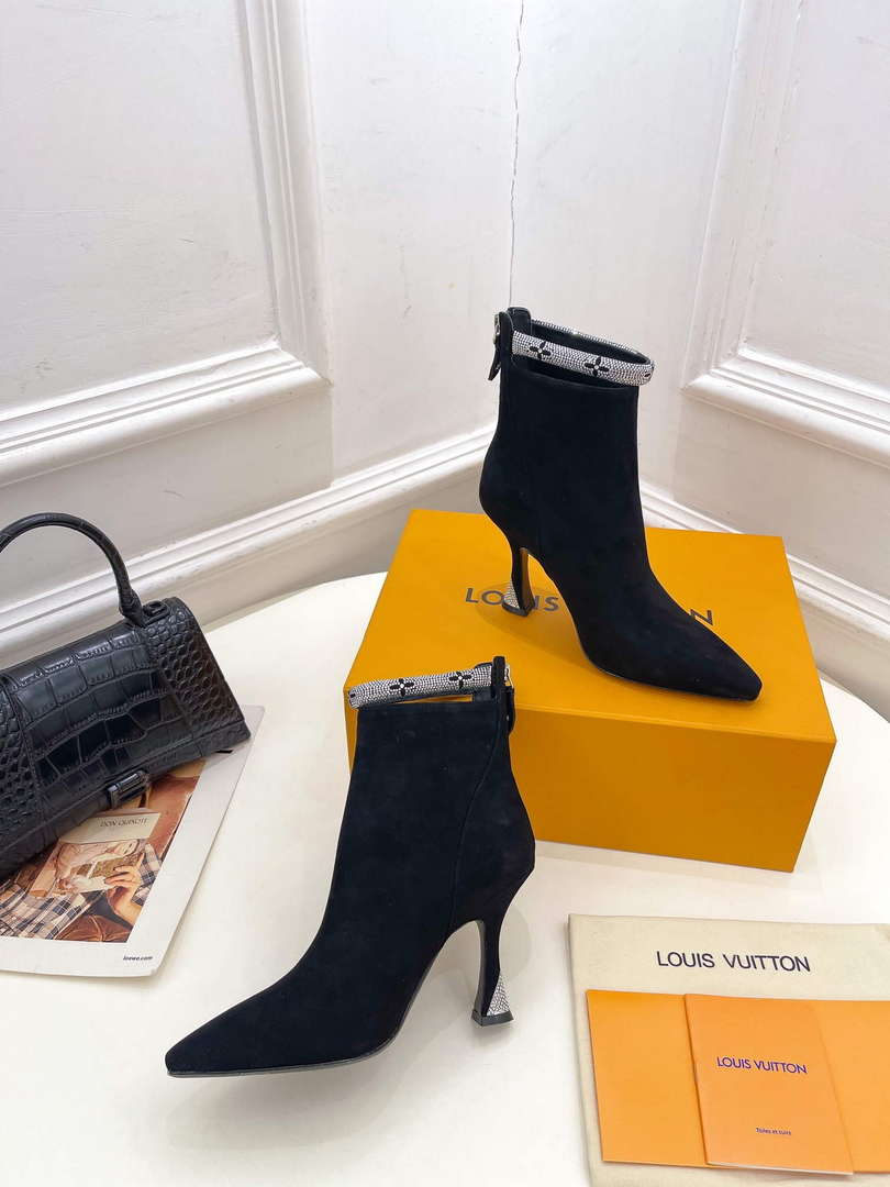 LV 1ACAKQ Louis Vuitton Women's Sparkle Ankle Boot Heel 95mm L75228