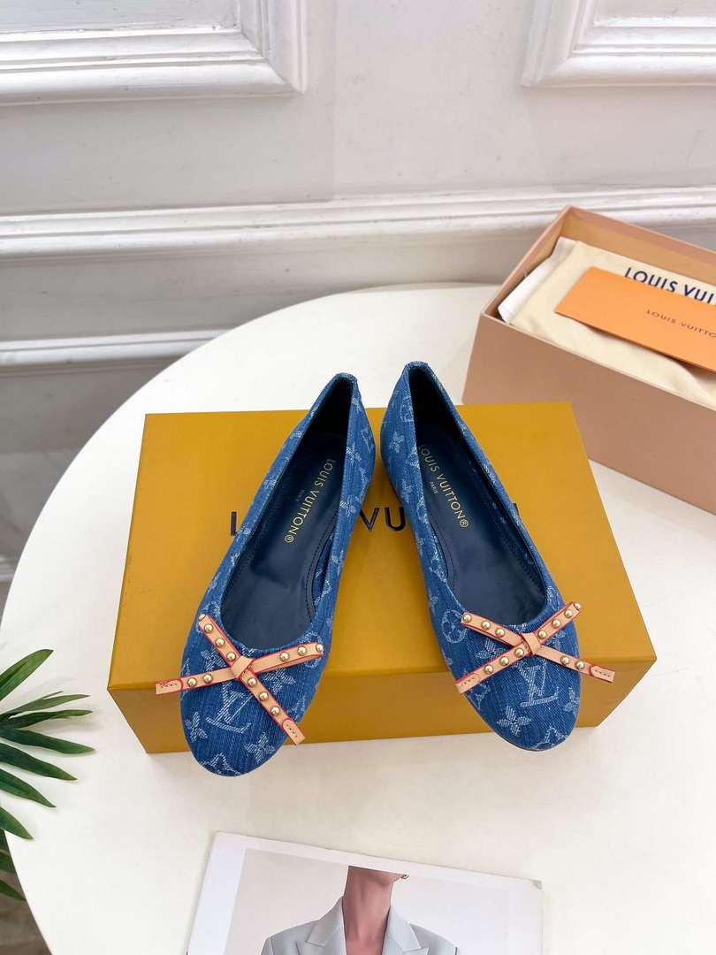LV 1ACK97 Louis Vuitton Nina Flat Ballerina L66385 - US 4=Euro 35 - View 1